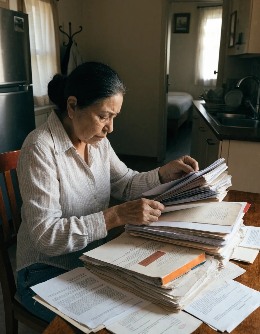 Contratos y documentos laborales antiguos ordenados sobre una mesa para reconstruir el historial de cotización