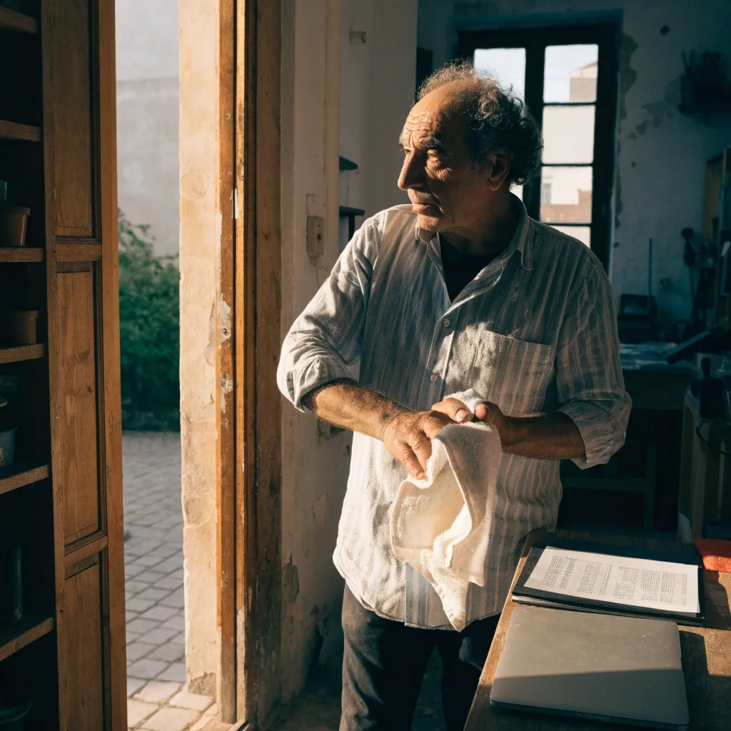 Trabajador autónomo en su taller revisando su previsión de jubilación