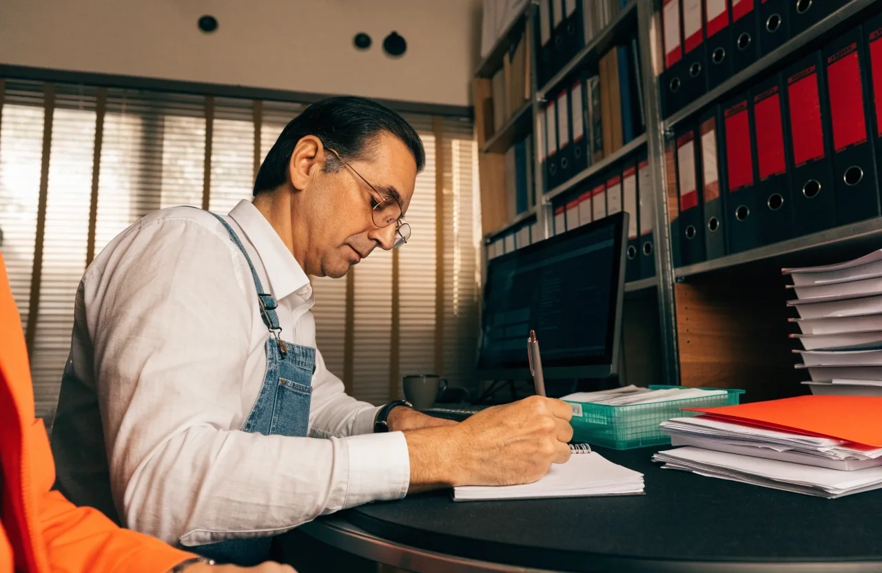 Persona revisando en casa el límite anual de aportaciones con una calculadora